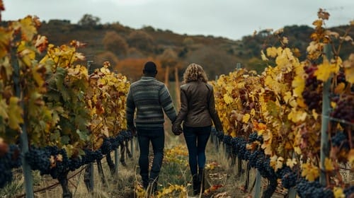 couple-walking-through-vineyard
